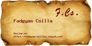 Fadgyas Csilla névjegykártya